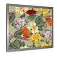 thumbnail image 2 of Designart 'Ancient Exotic Flowers In Orange and Yellow' Traditional Framed Art Print, 2 of 4