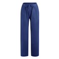 thumbnail image 2 of Lixiuxyad Lightweight Pants Women Casual Solid Elastic Waist Drawstring Long Wide Leg Pants Blue, 2 of 4