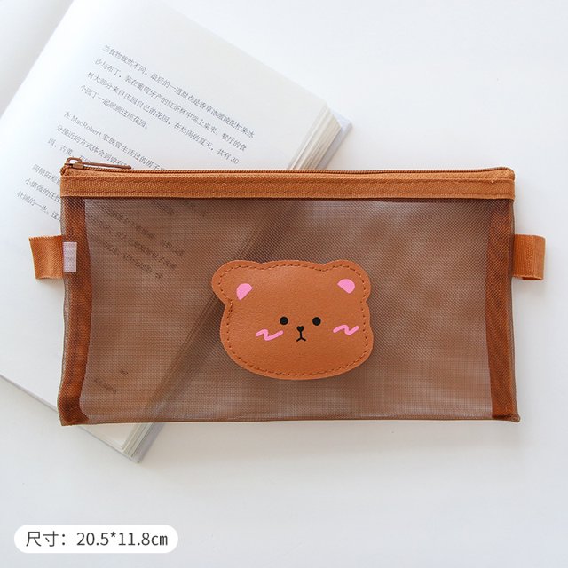 Estuche de malla para lápices Estuche de papelería lindo y liviano Útiles escolares (Cerca de M)