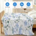 thumbnail image 4 of Blue Flower Cooling Blanket,Lightweight Breathable Summer Throw Blanket with Double Sided Cold Effect,Sage Green Eucalyptus Leaf Farmhouse Country Picnic Blankets Bed Sheet for Hot Sleepers 60"x80", 4 of 8