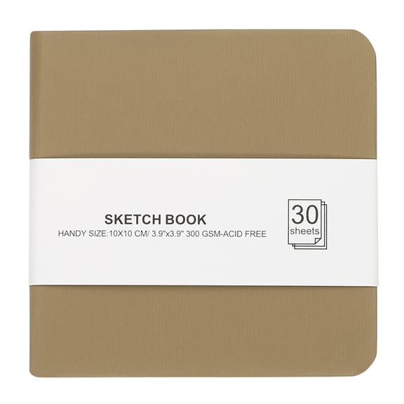 Uxcell 30 Sheet 300GSM/140lb Watercolor Sketchbook, Brown