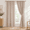 Khaki Embroidery-52"W x 63"L (Pack of 2), variant on Khaki Embroidery 52"W x 108"L (Pack of 2) Linen Blend Farmhouse Boho Window Curtains