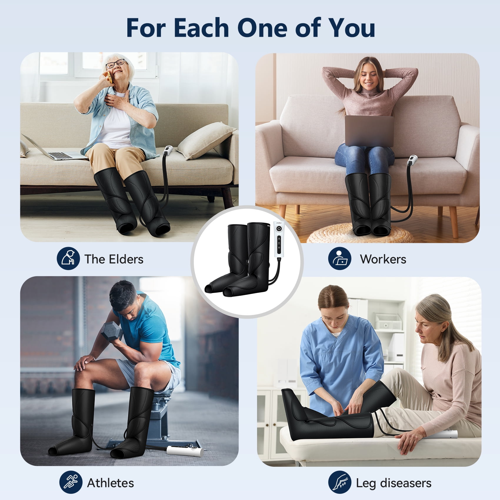 CINCOM Leg Massager for Circulation Air Compression Foot and Leg Massage FSA/HSA Eligible