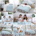 thumbnail image 5 of Christmas Duvet Cover Set King Size, Winter Xmas Snowman Pine Tree Snowflakes Light Blue 4 Piece Soft Microfiber Bedding Set with 1 Duvet Cover, 1 Flat Sheet, 2 Pillowcases, 5 of 9