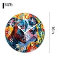 thumbnail image 2 of 16 Inch Wall Clock Battery Operated Silent Clock Decorative for Office, Kitchen, Outdoor, Living Room，Colorful Dog Animal Elaborate, 2 of 4