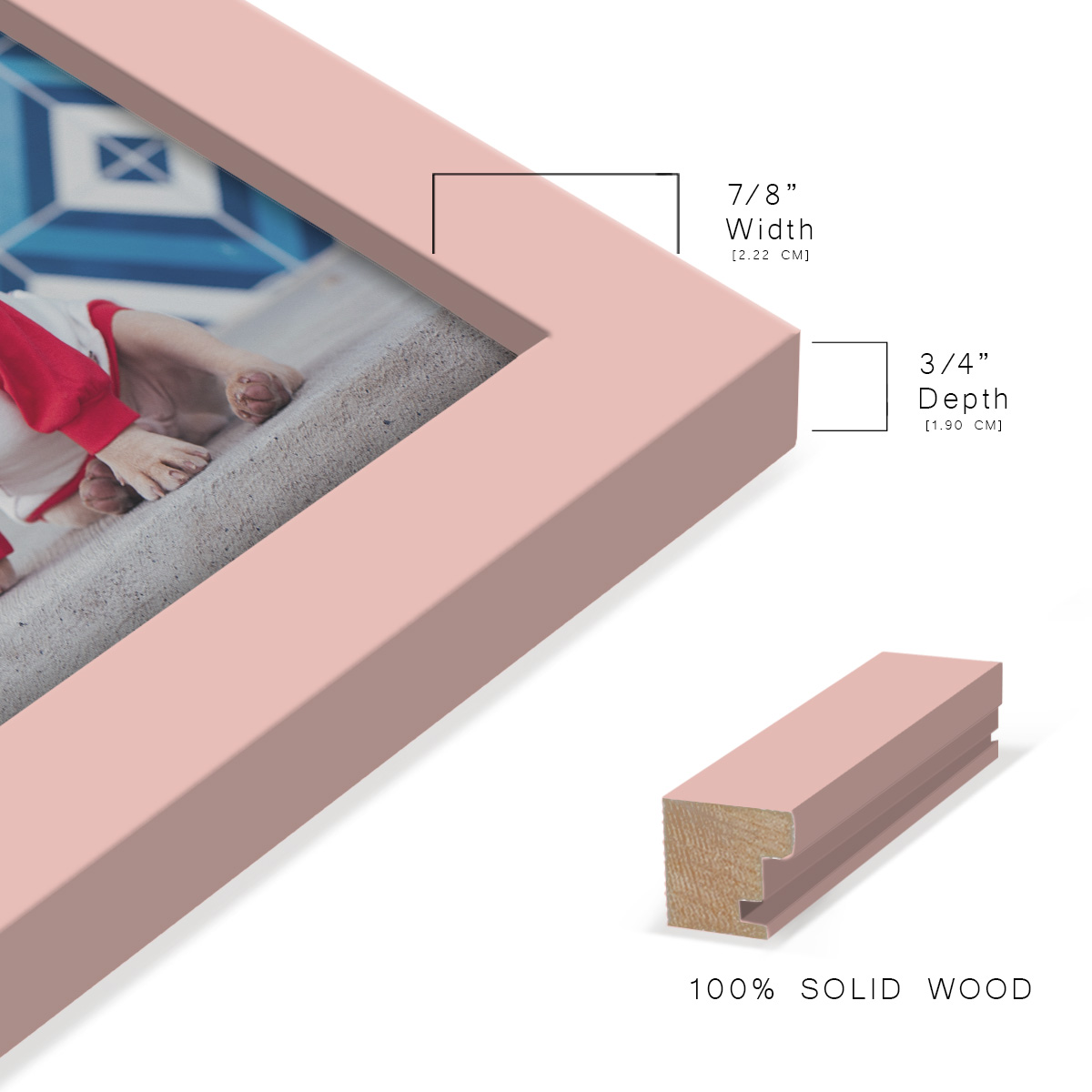 Modern 6 in. x 8 in. Pink Picture Frame (Set of 4)