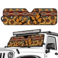 thumbnail image 2 of Yuyamidu Butterfly Windshield Sunshade Aztec Sunflowers Sun Shade Heat Shield Car Sun Visor Mat for Jeep Wrangler JL JLU 2018-2024 Rubicon Sahara 2 Door & 4 Door & Gladiator JT, 2 of 7