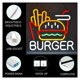 thumbnail image 5 of Burger Letrero De Neón Papas Fritas Luz Para Arte De La Pared Decoración Para Hamburguesa Comida Rápida Negocio Hogar Restaurante Iluminado 32cm×30cm, 5 of 8