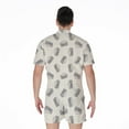 thumbnail image 2 of Grey Doodle Sandwich Pattern Short Sleeve Men'S Rompers Casual Summer Jumpsuits Outfit, 2 of 4