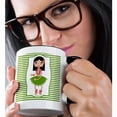 thumbnail image 2 of 3dRose, Hawaii Is Represented By A Cute Hawaiian Girl With Black Hair And Flower Necklace Or Lei, 15oz Two-Tone Black Mug, 2 of 7