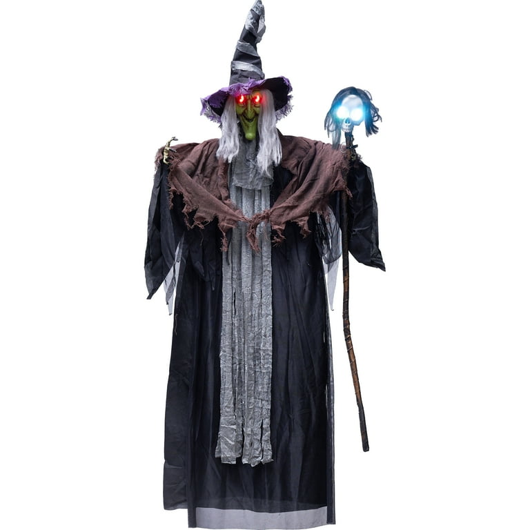 Syncfun 59 Inch Animated Halloween Witch Decoration,Outdoor