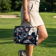 thumbnail image 3 of COEQINE Golf Cart Seat Protector with Fold Design & Carry Handle, Quilted Universal Fit 51.2x30.3 Inch for EZGO/Yamaha/Club Car 2-Seaters, 4-Pocket Storage, Rooster Chicken Floral Navy, 3 of 8