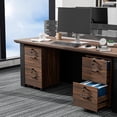 thumbnail image 5 of 2 Drawer File Cabinet with Lock, Wood Dark Brown File Cabinets for Letter Size File Folders with Tabs, Under Desk Rolling Filing Cabinet for Home Office, Mobile File Organizer Printer Stand, 5 of 16