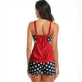 thumbnail image 4 of Tankini Deux Pièces pour Femmes, Haut à Bretelles avec Contrôle du Ventre et Bas à Pois, Maillots de Bain, 4 of 8