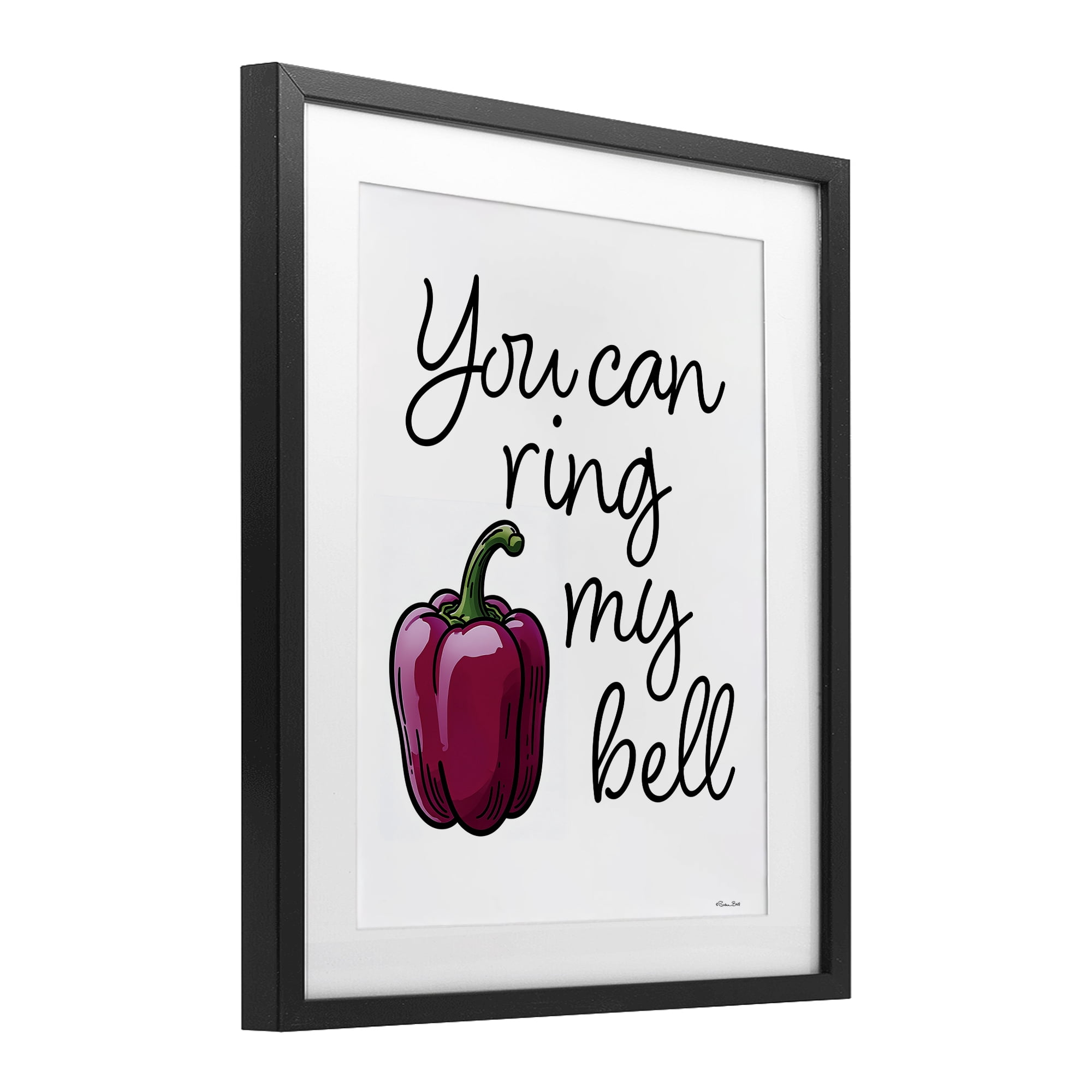Stupell Industries Ring My Bell Pepper Black Framed Print Under Glass, design by Susan Ball