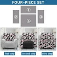 thumbnail image 5 of SCRAWLGOD Cow Print Splash Black Pink Recliner Chair Covers Stretch Chair Cover for Recliner Slipcovers 4-Piece Lazyboy 1 Seat Sofa Cover Furniture Protector with Pocket, 5 of 7