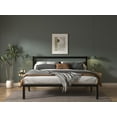 LoVinson Industrial Wood & Metal King Size Bed Frame with Headboard, No