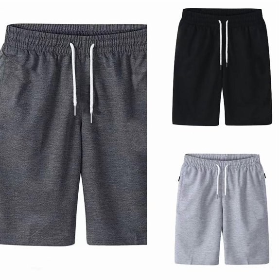 Men's Casual Shorts Cotton Drawstring Elastic Waist Summer Beach Gym Workout Shorts for Men with Pockets Loose Fit Lightweight Comfort Flat Front Cargo Shorts