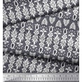 thumbnail image 3 of Soimoi Velvet Fabric Leaves & Floral Block Print Fabric by Yard 58 Inch Wide, 3 of 3