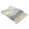 thumbnail image 2 of 60" X 50" Red Woven Cotton Striped Throw Blanket with Fringe, 2 of 5