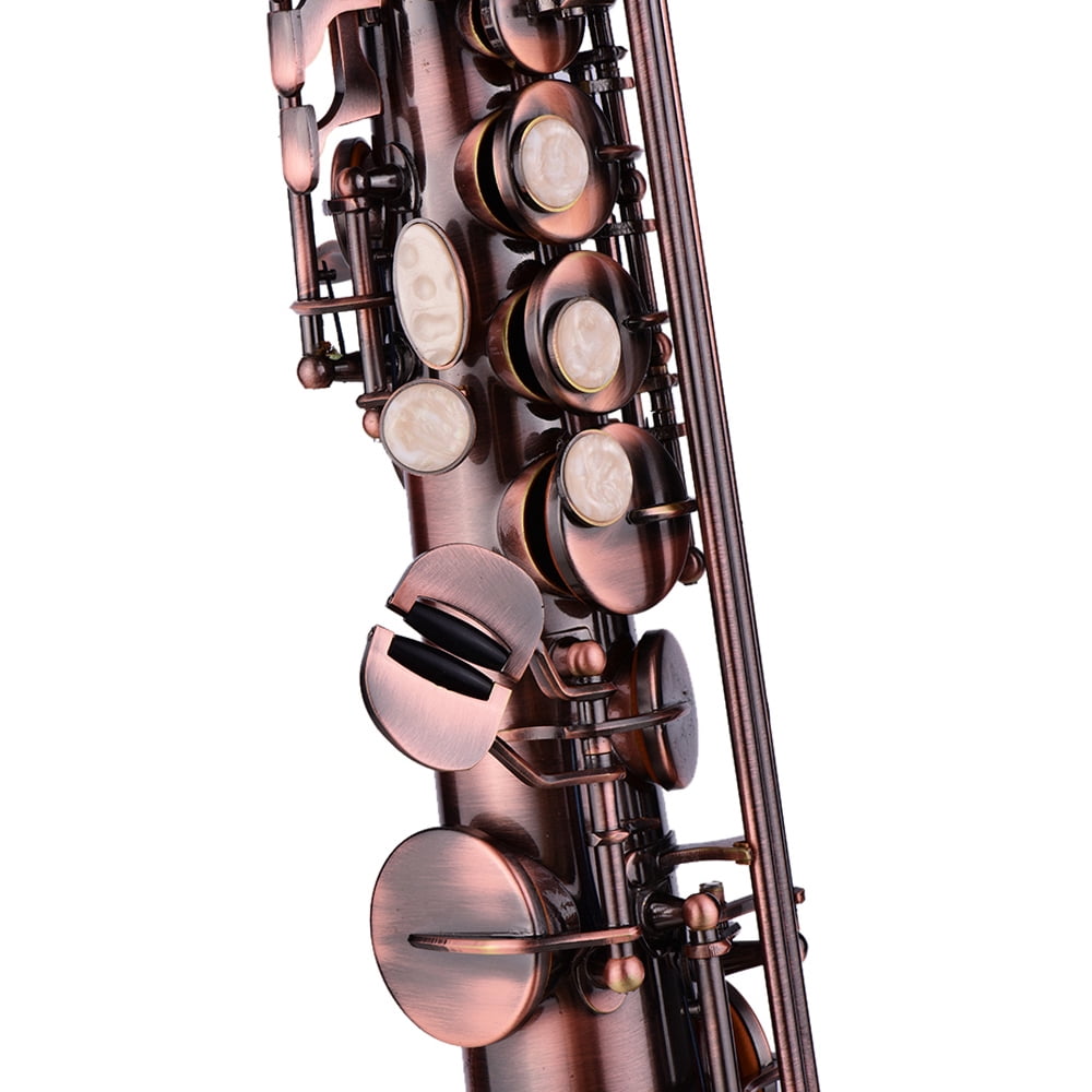 Soprano Saxophone Soprano Saxophone Kit Professional Brass Straight Bb Soprano Saxophone Ni Plated Sax Woodwind Instrument Carve Pattern With Case Gloves Cleaning Cloth Straps