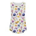 thumbnail image 7 of Frostluinai Womens Tank Tops Summer Boho Floral Tee Shirts Scoop Neck Sleeveless Lounge Tanks Curved Hem Ribbed Tanks Plus Size Loose Tanks, 7 of 7