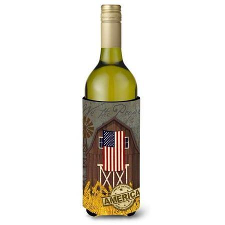 

Patriotic Barn Land of America Wine Bottle Beverage Insulator Hugger