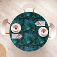 thumbnail image 4 of Ambesonne Nature Fitted Round Tablecloth, Realistic Look Tropical Art, 36"- 40" Diameter, Violet Blue and Fern Green, 4 of 5