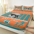 thumbnail image 3 of Homewish Ball Sport Game Bed Sheets,Miami Rugby King Sheets,Orange Cyan Gray Sheet Set For Boys Teens,Breathable Home Decor,4-Piece, 3 of 7