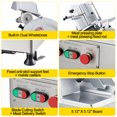thumbnail image 6 of EastVita 550W Commercial Meat Slicer,12.6" Carbon Steel Blade,Double Motor Deli Meat Slicer,0-15mm Adjustable Thickness, 6 of 8
