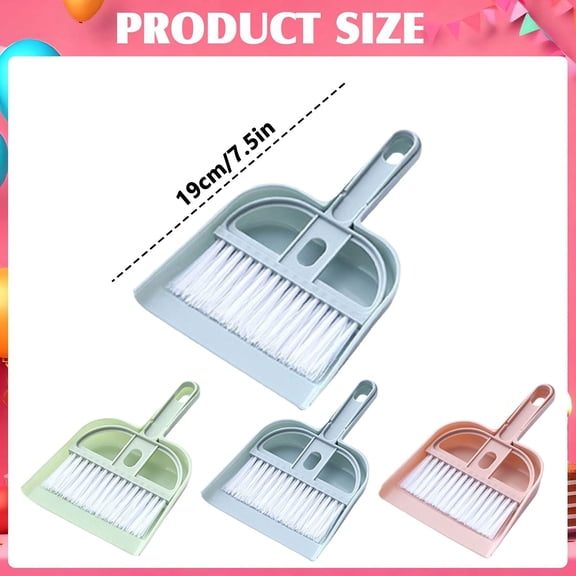 Mini Broom and Dustpan Set, Hand Broom and Dustpan Set, Dustpan and Brush Set, Mini Dustpan and Brush Set, Portable Mini Broom Set, Desktop Dustpan and Brush Kit, Compact Cleaning Brush Set,7.5 in,A
