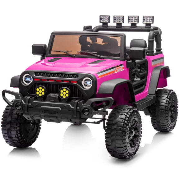 Hikiddo 24V Kids Ride-on Truck,Ride on Toy, Electric Ride-on Car Truck with Remote, Bluetooth - Hot Pink