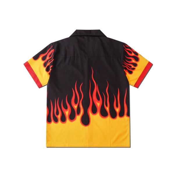 女王蜂　HIGH FLAME SHIRT Aloha Themed Flames Hawaiian Shirt by MyPartyShirt, Guy Fieri
