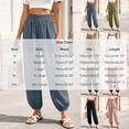 thumbnail image 2 of Gytharion Cotton Linen Pants for Women Fashion Casual Solid Color Drawstring Elastic Waist Trousers Loose Fit Beach Pants, 2 of 7