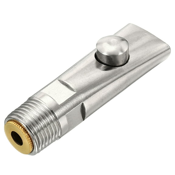 Uxcell Pig Nipple Waterer Automatic Poultry Drinker Feeder 1/2" PT Stainless Steel Copper Hat Splash Proof, Silver