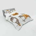 thumbnail image 3 of Ambesonne Cartoon Bedding Set 3 Pcs, Kitten Cat in the Box, Twin, Sand Brown Warm Taupe, 3 of 3