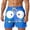 Blue, variant on Men's Casual Shorts with Unique Face Print Design Elastic Waist Soft Fabric for Summer Outdoor Streetwear M Orange