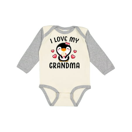

Inktastic I Love My Grandma with Cute Penguin and Hearts Gift Baby Girl Long Sleeve Bodysuit