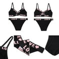 thumbnail image 2 of Women's Sexy Triangle Cup Lingerie Alphabet Bra Set  Women's Bikini Swimsuit Sexy Thong Spaghetti Strap Triangle Swimsuit Bathing Suit, 2 of 9