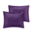 thumbnail image 4 of Intelligent Design Felicia Luxe Comforter Velvet Lush Double Sided Diamond Quilting Modern All Season Bedding Set with Matching Sham, Decorative Pillow, Twin/Twin XL(68"x90"), Purple, 4 of 11