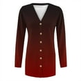 thumbnail image 6 of Fall Fashion Lightweight Soft Knit Cardigan, Long Sleeve Open Front Coat With Pockets, Red M, Size S-XXXL, 6 of 6