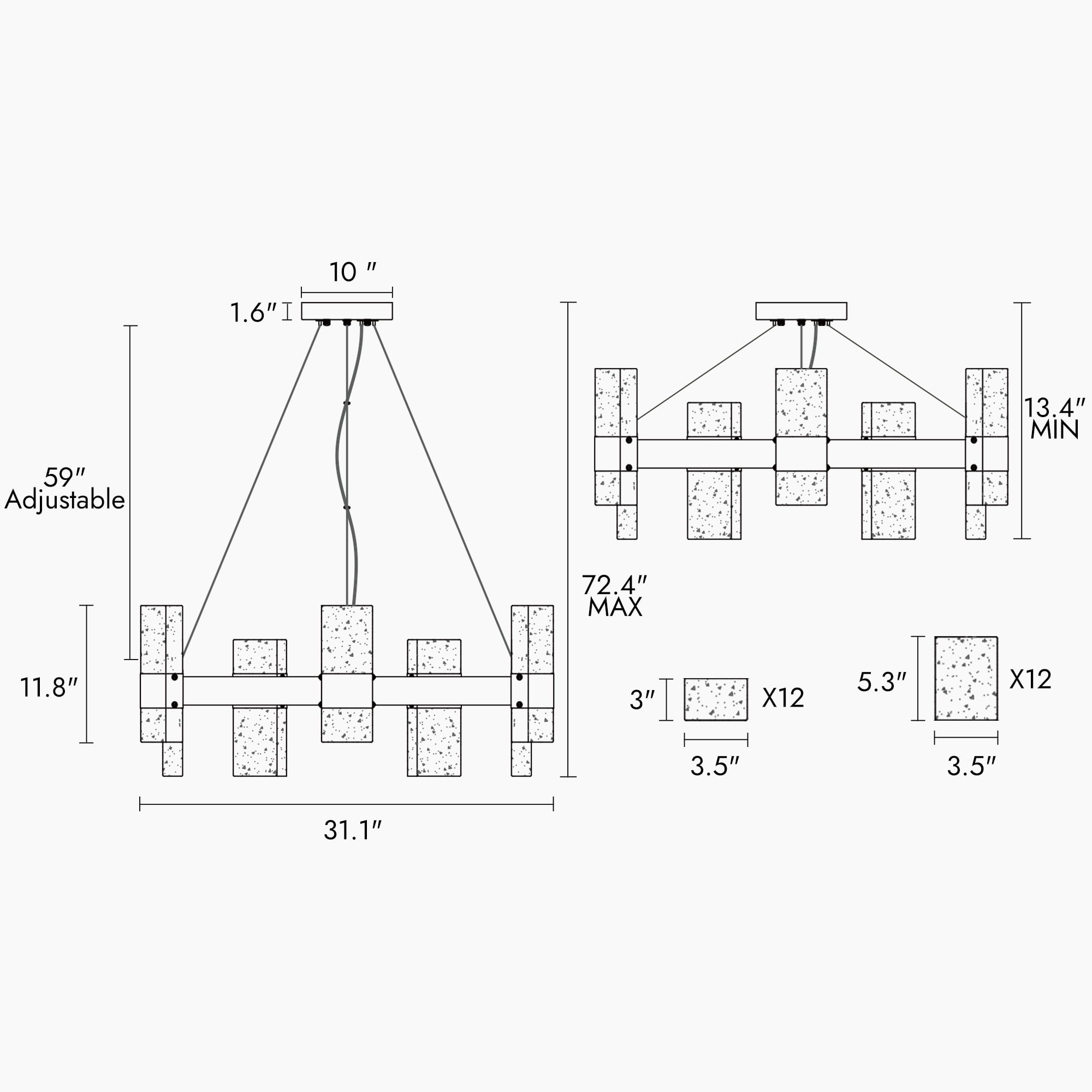 LNC Euromos 24 -Light Polished Brass Glam Integrated LED Crystal For Use in Bedrooms, Dining Rooms, Foyers, Kitchens, Living Rooms Chandelier