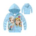 thumbnail image 2 of Sweat à Capuche Mignon pour Filles, Imprimé Fleur Princesse Anna Elsa, Veste à Fermeture Éclair pour Bébé, 2 of 3