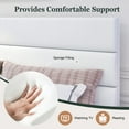 thumbnail image 4 of Amolife Full Bed Frame, Platform Bed Frame with Upholstered Velvet Headboard, White, 4 of 10
