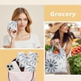 thumbnail image 6 of 5 Pack Foldable Shopping Bag,Blue Christmas Snowflake Pattern Reusable Grocery Bags with Pockets,Large Reusable Tote Bags with Handles Waterproof & Lightweight, 6 of 6