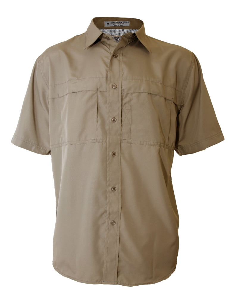 Tiger Hill Men's Pescador Polyester Fishing Shirt Short SleevesKhaki