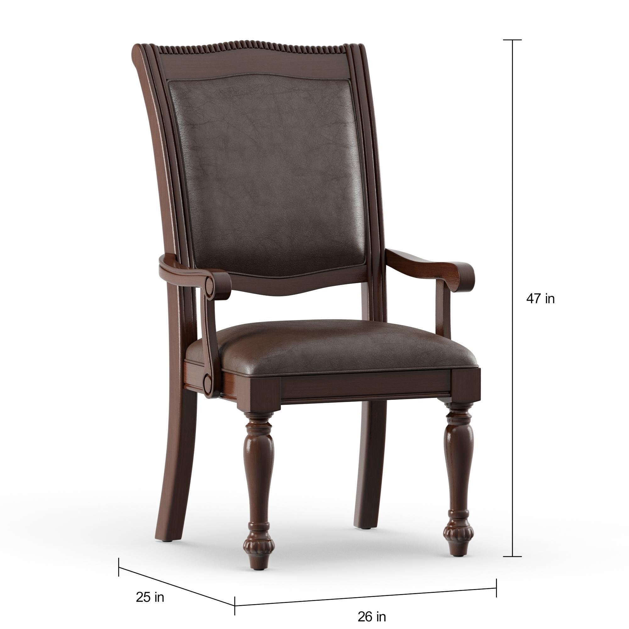 Furniture of America Paxton Padded Dining Arm Chairs - Set of 2, Brown
