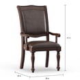 thumbnail image 6 of Furniture of America Paxton Padded Dining Arm Chairs - Set of 2, Brown, 6 of 11