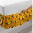 thumbnail image 2 of Gerber Daisy Bed Skirt, Floral Illustration with Yellow and Orange Petals on Green, Elastic Bedskirt Dust Ruffle Wrap Around for Bedding Decor, 4 Sizes, Dark Taupe Orange, by Ambesonne, 2 of 2