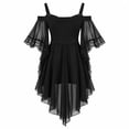 thumbnail image 7 of Gaexia Girls Gothic Vampire Halloween Dress, Black High-Low Chiffon Dress-Up Outfit for Kids, Lightweight Chiffon, for Halloween Trick-or-Treat, 7 of 7